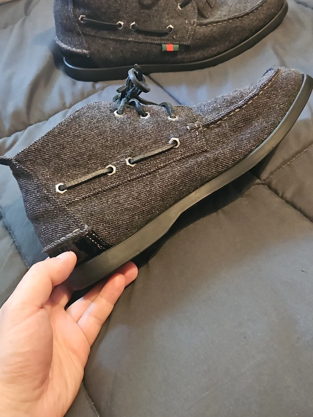 Gucci Men's Casual Chukka Boots in‎ Dark Gray Made In Italy Size 11.5